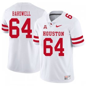 Sale -White Dennis Bardwell #64 Men UH Cougars Authentic Comfort NCAA Football Jersey