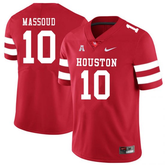 Sale -Red Sofian Massoud #10 Men UH Cougars Authentic Comfort NCAA Football Jersey