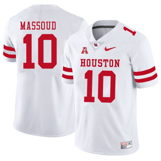 Sale -White Sofian Massoud #10 Men UH Cougars Official Popular NCAA Football Jersey