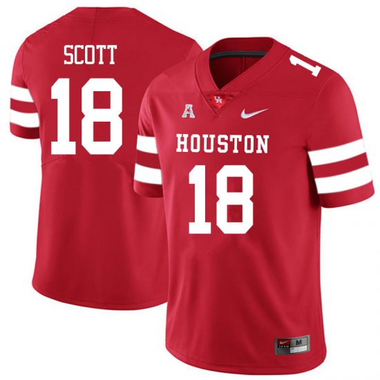 Sale -Red Kam Scott #18 Men UH Cougars Official Quality NCAA Football Jersey