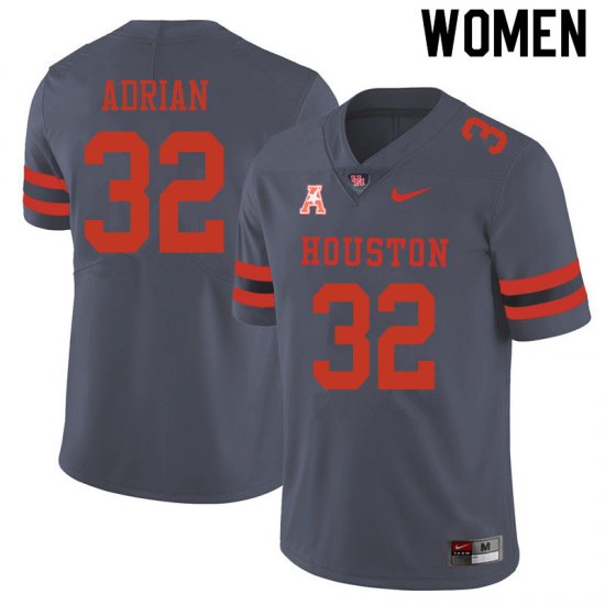 Sale -Gray Canen Adrian #32 Women UH Cougars Authentic Comfort NCAA Football Jersey