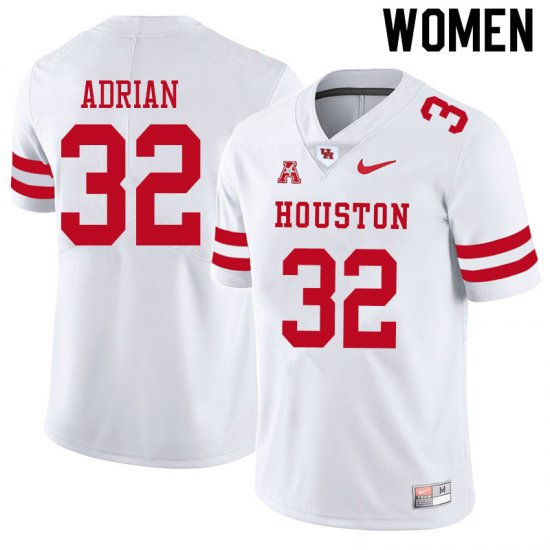 Sale -White Canen Adrian #32 Women UH Cougars Authentic Fit NCAA Football Jersey