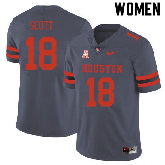 Sale -Gray Kam Scott #18 Women UH Cougars Authentic Fit NCAA Football Jersey