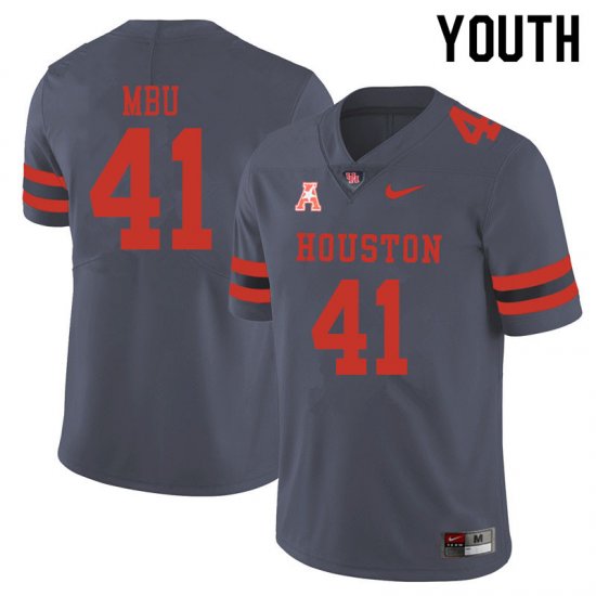 Sale -Gray Bradley Mbu #41 Youth UH Cougars Authentic Comfort NCAA Football Jersey