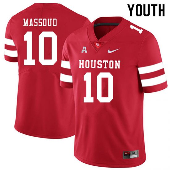 Sale -Red Sofian Massoud #10 Youth UH Cougars Authentic Fit NCAA Football Jersey