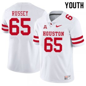 Sale -White Kody Russey #65 Youth UH Cougars Official Popular NCAA Football Jersey