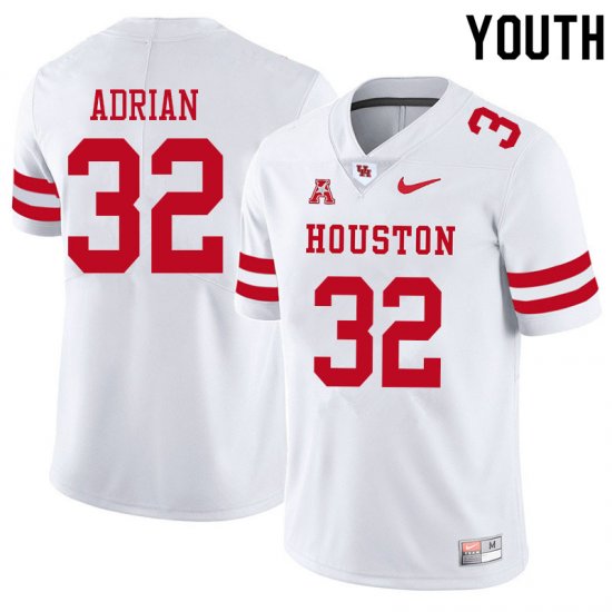 Sale -White Canen Adrian #32 Youth UH Cougars Authentic Comfort NCAA Football Jersey