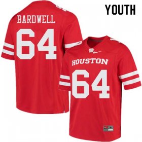 Sale -Red Dennis Bardwell #64 Youth UH Cougars Official Quality NCAA Football Jersey